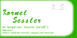 kornel sessler business card